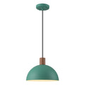 Kofara 1-Light Modern 11"Wide Green/Black Small Dome Pendant Light