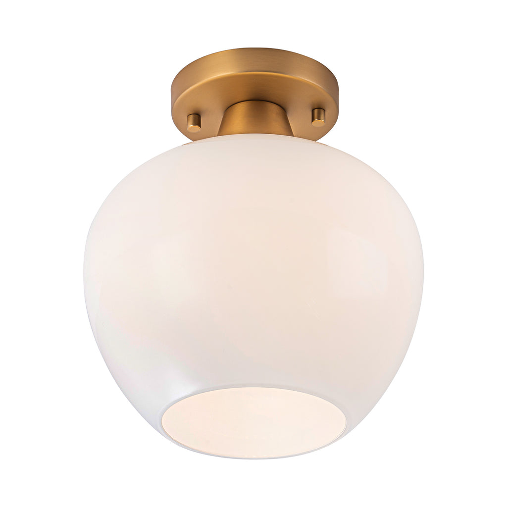 Kofara 1-Light Modern Opal Glass Small Semi-Flush Mount Ceiling Light