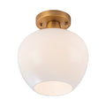 Kofara 1-Light Modern Opal Glass Small Semi-Flush Mount Ceiling Light