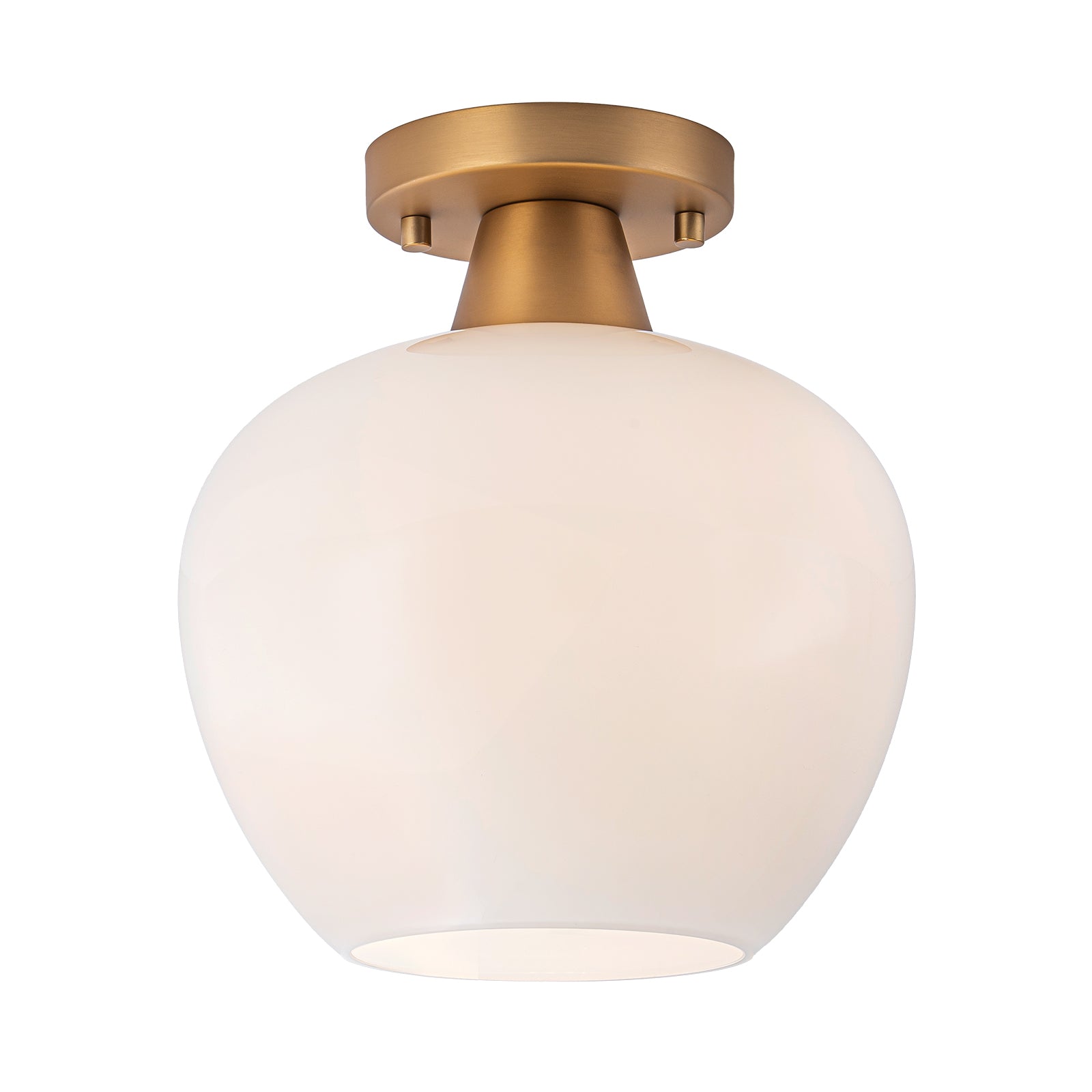 Kofara 1-Light Modern Opal Glass Small Semi-Flush Mount Ceiling Light