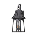 Kofara 3-Light Modern 21"High Black Lantern Glass Outdoor Wall Sconce