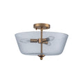 Kofara 3-Light Modern 15"Wide Bowl Clear Seeded Glass Semi-Flush Mount Ceiling Light