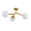 Kofara 3-Light Modern 24"Wide Opal Glass Globe Sputnik Semi Flush Mount