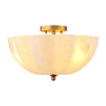 Kofara 3-Light Vintage 16"Wide Frosted Cloud/Opal Glass Semi-Flush Mount Ceiling Light