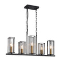 Kofara 5-Light Modern 32"Wide Linear Metal Pendant Light Island Light