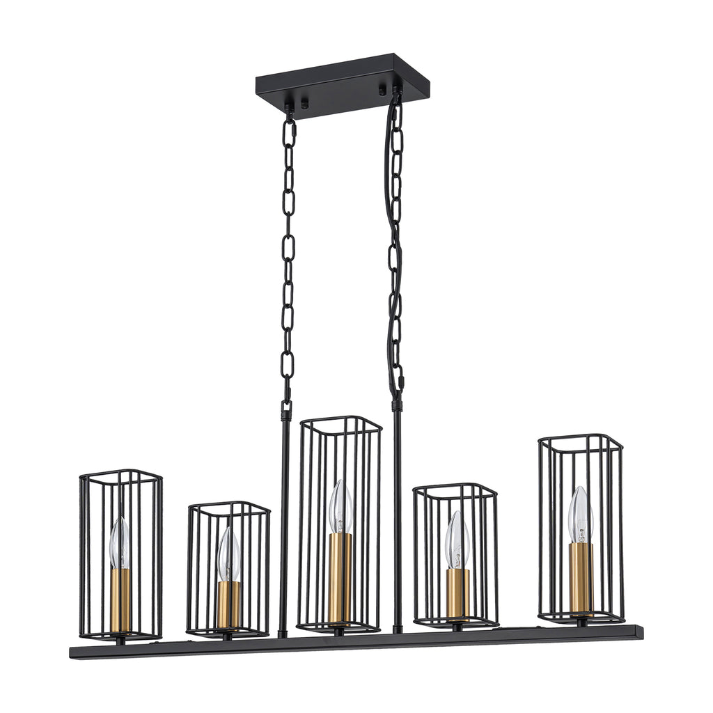 Kofara 5-Light Modern 32"Wide Linear Metal Pendant Light Island Light