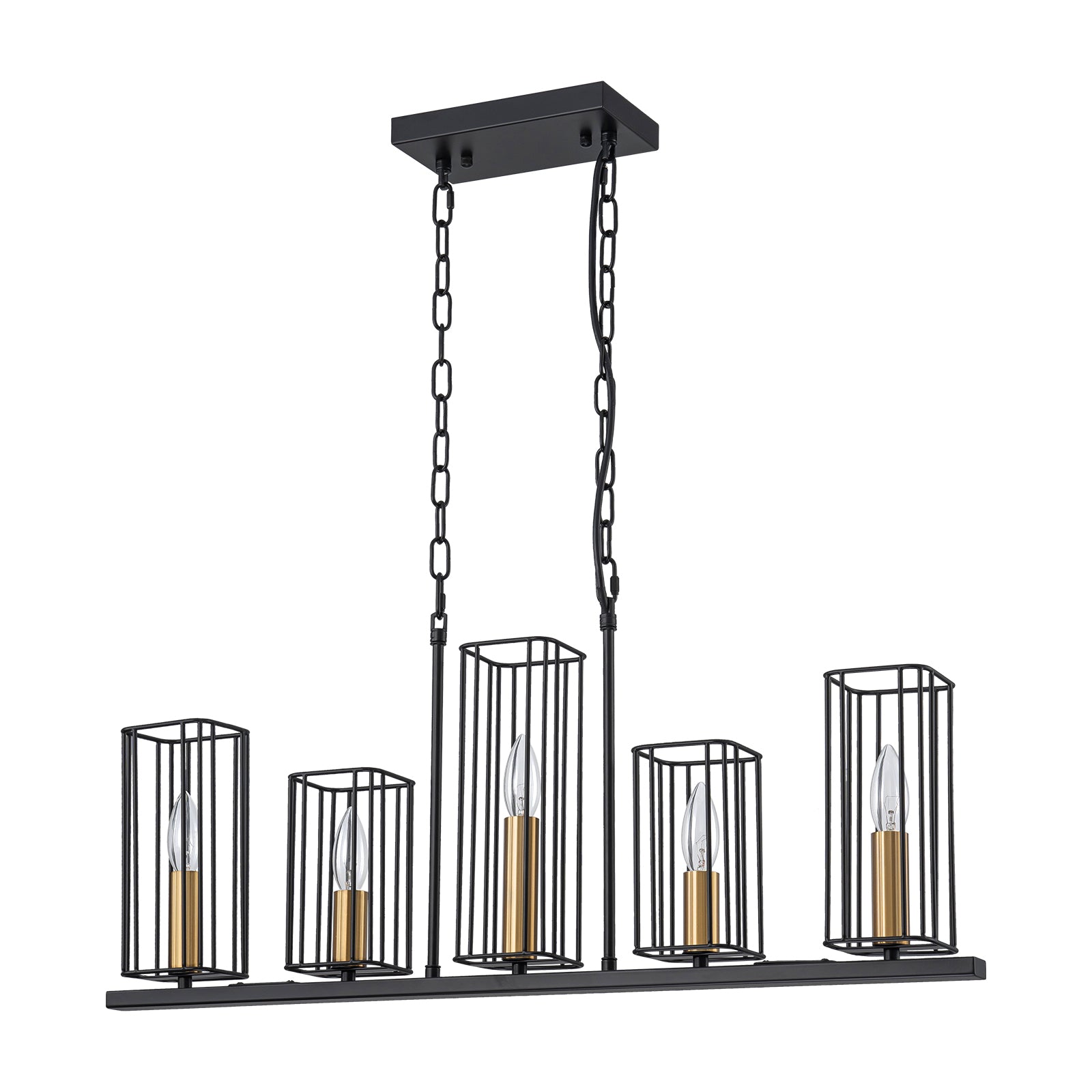 Kofara 5-Light Modern 32"Wide Linear Metal Pendant Light Island Light