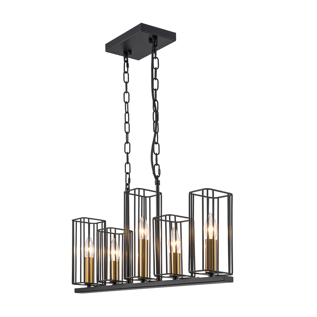 Kofara 5-Light Modern 32"Wide Linear Metal Pendant Light Island Light