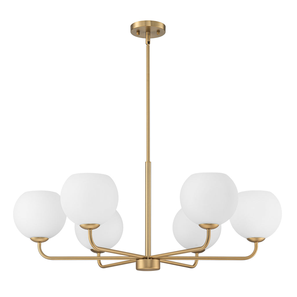 Kofara 6-Light Contemporary 35"Wide Large Opal Glass Sputnik Chandelier