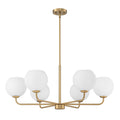 Kofara 6-Light Contemporary 35"Wide Large Opal Glass Sputnik Chandelier