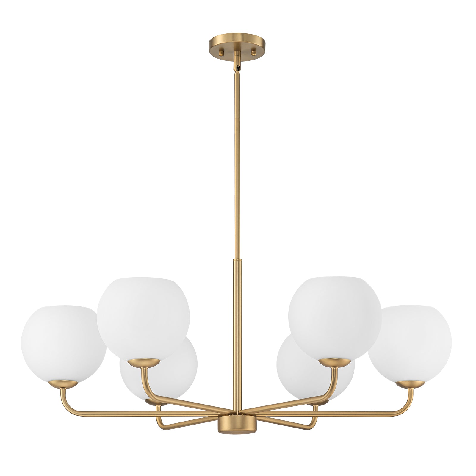 Kofara 6-Light Contemporary 35"Wide Large Opal Glass Sputnik Chandelier