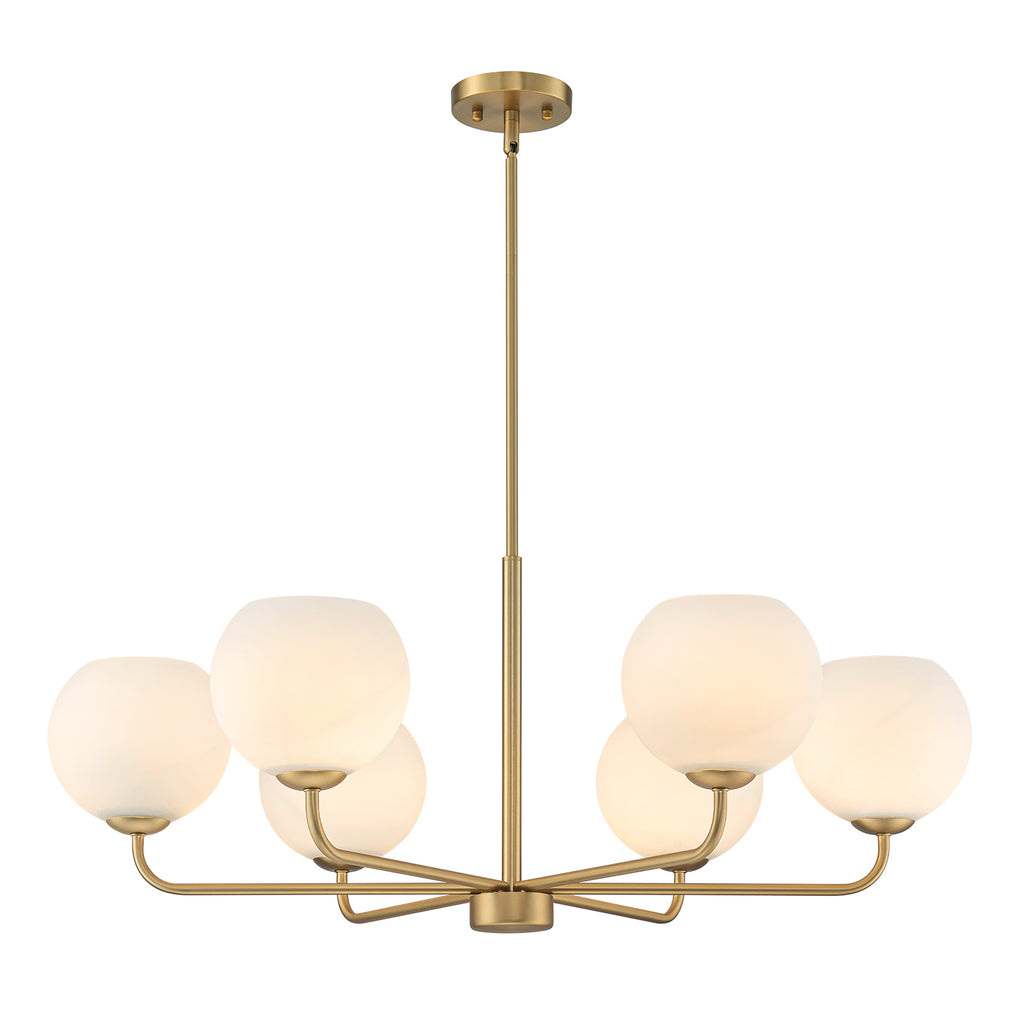 Kofara 6-Light Contemporary 35"Wide Large Opal Glass Sputnik Chandelier