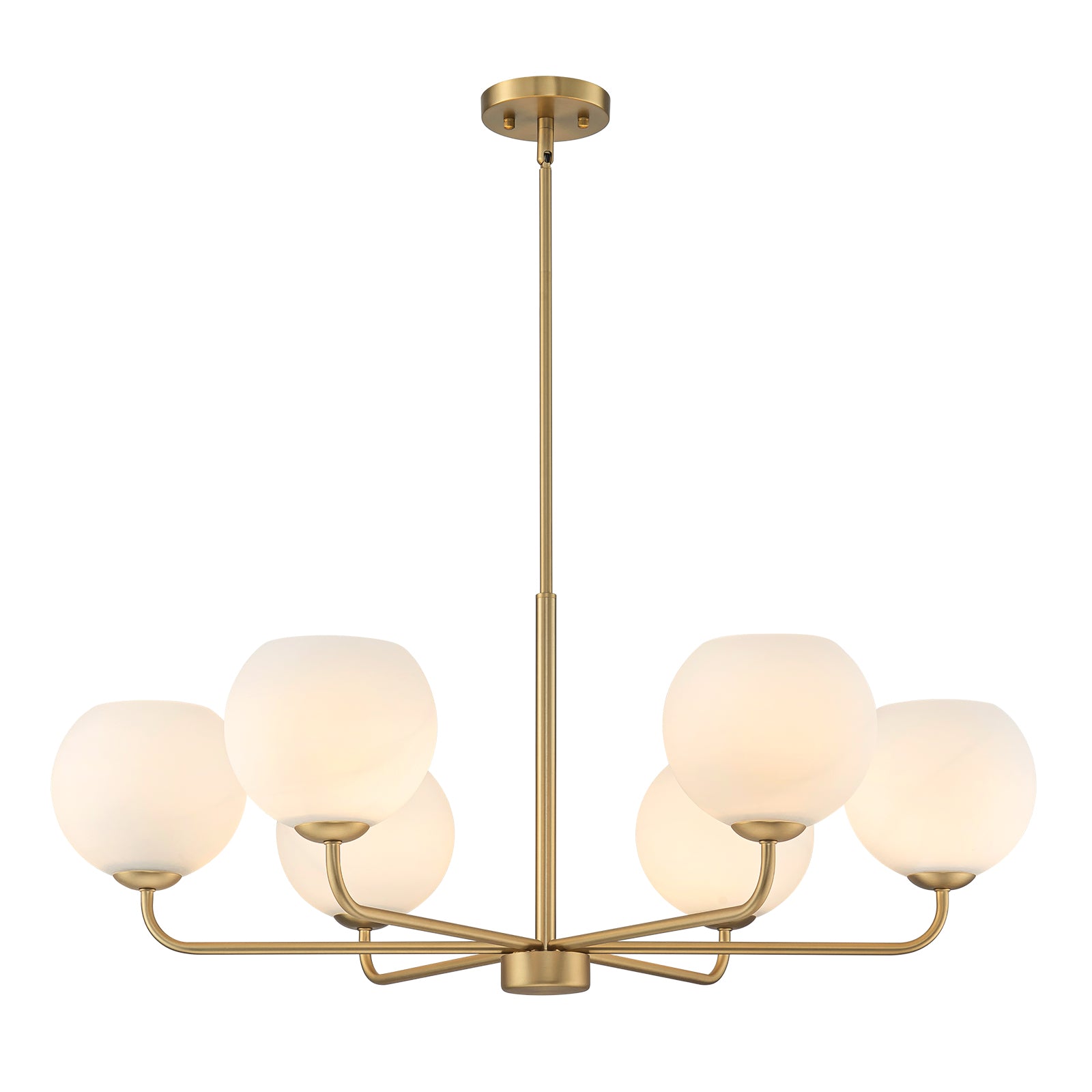Kofara 6-Light Contemporary 35"Wide Large Opal Glass Sputnik Chandelier