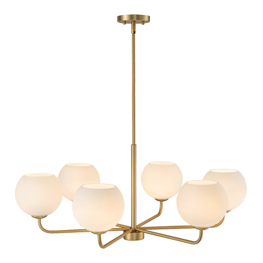 Kofara 6-Light Contemporary 35"Wide Large Opal Glass Sputnik Chandelier